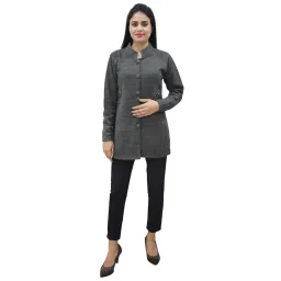 matelco Womens Woollen Buttoned Cardigan/Coat with Pockets image 3
