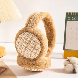 syga Winter Earmuffs with Plush, Warm & Cozy Lattice Pattern for Kids, Adult image 4