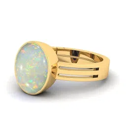 soniya gems 12.00 Ratti/ 11.25 Carat Lab Certified Natural Opal Gold Adjustable Ring Opal Gemstone for Men & Women image 3