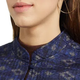biba Women Art Silk Straight Printed Jacket image 3