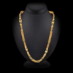 meenaz Chain for Men Boys Husband gents boyfriend Stylish golden Chain 1 one gram gold Neck Chain for Men Stainless Steel Chains for boys Jewellery Birthday Gift Anniversary fashion necklace-180 image 1