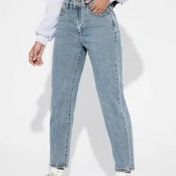 kotty Women's Regular Light Blue Solid Jeans image 2