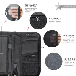 fatmug Passport Organizer, Travel Zip Pouch Document Storage for Man and Woman - Dark Grey image 4