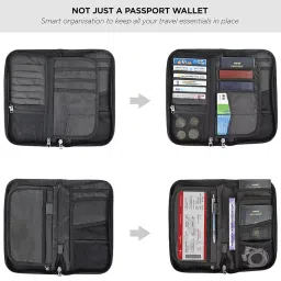 fatmug Passport Organizer, Travel Zip Pouch Document Storage for Man and Woman - Dark Grey image 3