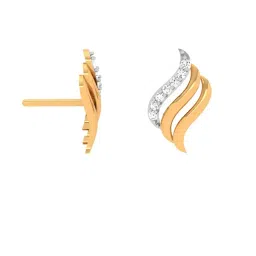 p.c. chandra jewellers Womens 14KT (585) Yellow Gold Geometrical Stud Earrings - 0.75 Grams image 2