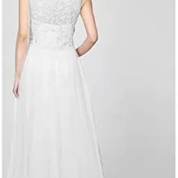 patlani Women's Net Fit and Flare Maxi Dress image 1