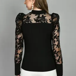 iuga Women Regular Sleeve High Neck Solid Top image 2