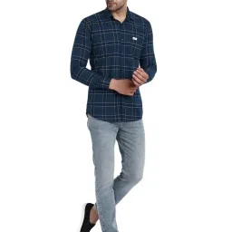 majestic man Slim Fit Cotton Casual Check Shirt for Men image 2