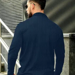 kajaru Men's Quarter Zip Pullover T-Shirt, Cable Knit Pattern, Full Sleeve image 3