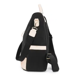 irmao 2024 New Artistic National Style Oxford Small Capacity Antitheft Women's Bag Generation Backpack (Black Cream) image 2