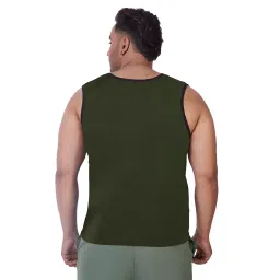 vaishvik Mens Plus Size Sando Tank - Olive image 2