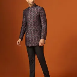kisah Men's Jodhpuri Bandhgala, Multicolored Cotton Blend, Printed Regular Fit Mandarin Collar Long Sleeves image 2