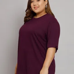 funday fashion Women Cotton Half Sleeve Oversized Relaxed Fit T-Shirt image 2