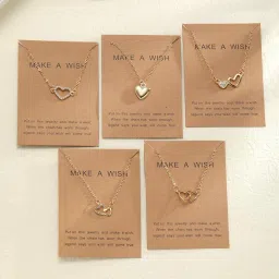 shining diva fashion 5 Pcs Latest Stylish Crystal Heart Necklace Jewellery Set for Women Pendant Necklace Gifts for Girls (16475np) image 4