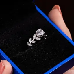 zarkan 925 Hallmark Silver Everleaf Glow Ring | Adjustable Open Rings | Fashion Jewelry | Trendy Design |Gifts for Women |With Certificate of Authenticity and 925 Stamp | image 2