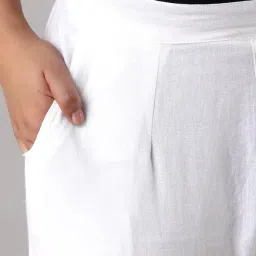 sarose clothing Sarose Women's Cotton Stretchable Half Elasticated Office, School and Casual Wear Trousers image 5