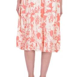 cotton breeze Women's Knee-Long Skirt (FP523_Multicolored_Free Size) image 1