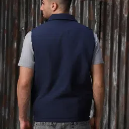 high star clothing High Star Men Polyester Printed Regular fit Collar Sleeveless Jackets 99 image 4