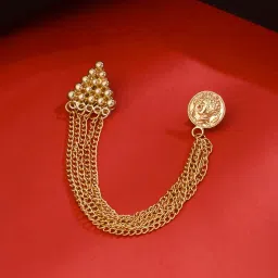 yellow chimes Brooches for Men | Blazer Accessories | Fashion Golden Layered Brooch Pin | Accessories for Men | Birthday image 3