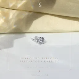 highspark 925 Silver Men's Birthstone Solitaire Stud Earring | 92.5 Sterling Silver and Diamond like Brilliance Sparkling Zirconia | January to December | Single Stud for Men image 2