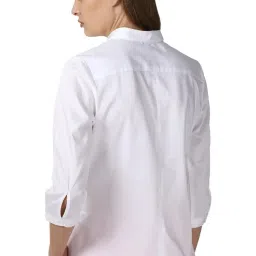 van heusen Women's Regular Fit Solid 3/4 Sleeve 100% Cotton Shirt image 2