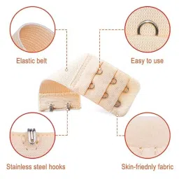 skyrich 6 Pieces Women's Bra Extenders 2 Hook / 3 Hook Comfortable Stretchy Bra Extension Strap image 2