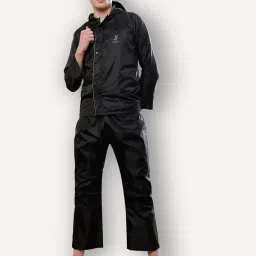 shasmi Rain Coat For Men Waterproof Raincoat With Pants Polyester Double Layer Standard Length Rain Coat For Men Bike Rain Suit Rain Jacket Suit Inner Mobile Pocket With Storage Bag image 3