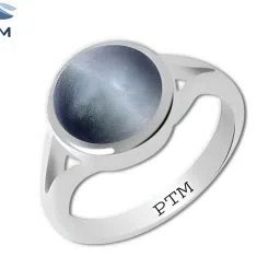 ptm 925 Sterling Silver Cats Eye/Lehsuniya 7.25 Ratti or 6.5 Carat Astrological Gemstone Bis Hallmark Ring for Men & Women image 2