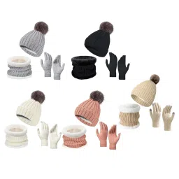 club bollywood The Style SutraWinter Hat Scarf Gloves Set Winter Cap Neck Warmer for Running Skiing Hiking Gray|Clothing, Shoes & Accessories | Womens Accessories | Hats image 3