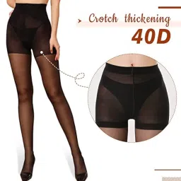 galmonde Full-Length Pantyhose Stockings for Women and Girls - Sheer Nylon Black Stockings with Socks image 3