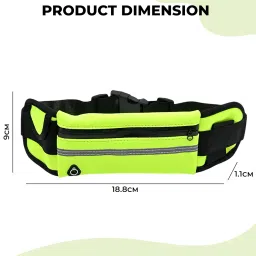 Kraptick Running Waist Belt | Adjustable, Waterproof & Sweatproof Jogging Belt | Sports Waist Pouch for Phone, Keys & Money | Lightweight Fitness Belt for Running, Gym, Cycling & Walking (Green) image 2