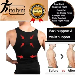 fitolym Men Compression Shirt Slimming Body Shaper Vest Tummy Control Shapewear Abdomen Undershirt Gym Workout Tank Top image 3