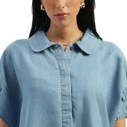 united colors of benetton Spread Collar Solid Top image 4