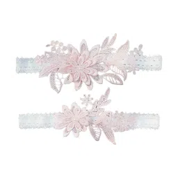 shopora 2Sets Bridal Leg Garters Lace Wedding Bride Dance Garter Set Pink | Wedding & Formal Occasion | Bridal Accessories | Garters image 4