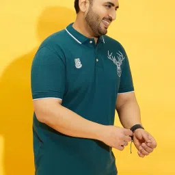 bigbanana Plus Size Men's Regular Fit Solid Polo Tshirt image 4