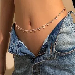 aquastreet Gold-Toned Heart designed Waist Chain image 1