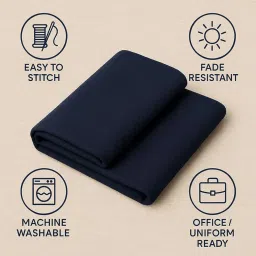 AROGMIRA Unstitched Suiting Fabric for Men | Pant Cloth Piece for Trousers, School Uniforms | Formal Wear Poly Cotton Material | Ideal for Men’s Pants & Office Suits Navy Blue (Navy Blue, 1.50 mtr) image 3