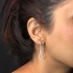 giva 925 Silver Zircon Studded SpearDangling Earrings | Gifts for Girlfriend, Gifts for Women and Girls |With Certificate of Authenticity and 925 Stamp | 6 Month Warranty image 1