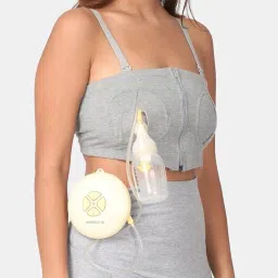 The Mom Store Maternity and Nursing Pumping Bra | Sweat Resistant | Soft Comfort Bra for New Moms | Cotton | Hands Free Pumping image 5