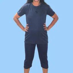anjor Spandex Regular Fit Half Sleeves T-Shirt and Capri Set for Women | Breathable, Quick Drying Ideal for Swimming, Waterpark, Sports, Gym image 4