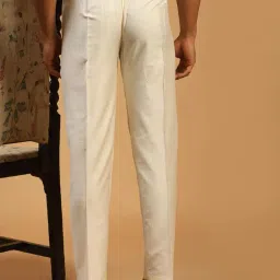 vastramay Men's Straight Fit Mid Rise Cream Viscose Pant Style Casual Pajamas image 3