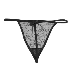 myaddiction 3xWomen's See Through Lace Sheer Triangle Thongs Panties Underwear Black image 5