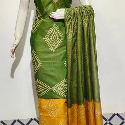 haider ali and sons Women's Cotton Silk Batik Print Unstitched Salwar Suit Dress Material With Duputta_05 image 2