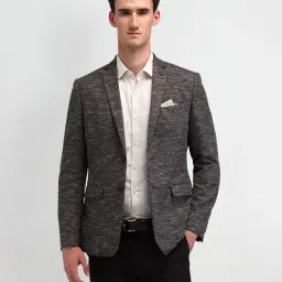 arrow Mens Brown Self-Design Notch Collar Long Sleeve Formal Polyester Slim Fit Blazer image 5