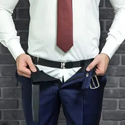 purabelle Shirt Tucker belt strap Maximum Strech (Size 28 to 46) for Men/Women (Unisex)- Black image 3