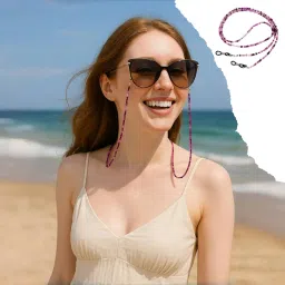 ahamo Adjustable Unisex Eyeglass Chain with Anti-Slip Tips - Durable Specs Holder Strap for Men & Women (Purple) image 2