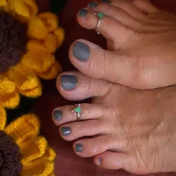 quirksmith 925 Sterling Silver Trikone Toe Ring-Pair/Toe Ring with 925 Stamp And Certificate Of Authenticity/Gift for women image 3