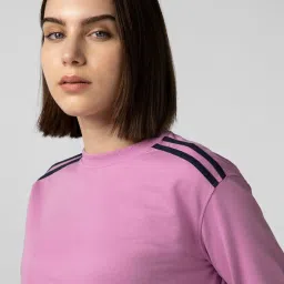 fyltr Women's Terry Crop Top - Full Sleeve | Elasticated Waist & Cuff | Boxy Fit | Stripe Detailing | Tops for Women Western | Women t Shirt image 4