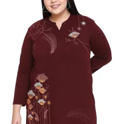 rysh Women's Printed Cotton Henley Neck Full Sleeve Plus Size T-Shirt image 5