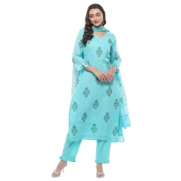 biba Women Rayon Gathered Suit Set image 4